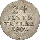 Reverse 1/24 Thaler 1807 C