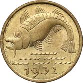 Reverse 10 Pfennig 1932 Codfish