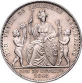 Reverse Gulden 1841 25 Years of the King's Reign