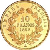 Reverse 10 Francs 1858 A