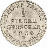 Reverse 1/2 Silber Groschen 1866 B