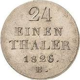 Reverse 1/24 Thaler 1826 B