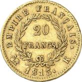 Reverse 20 Francs 1813 K