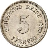 Obverse 5 Pfennig 1889 G