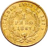 Reverse 1 Peso 1867 So