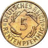 Obverse 5 Rentenpfennig 1923 D