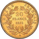 Reverse 20 Francs 1855 A