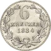 Reverse 6 Kreuzer 1834 D