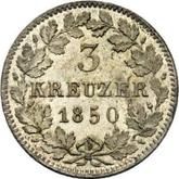 Reverse 3 Kreuzer 1850