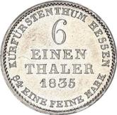 Reverse 1/6 Thaler 1835