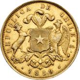 Reverse 10 Pesos 1859 So