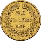 Reverse 20 Francs 1835 B