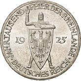 Obverse 3 Reichsmark 1925 G Rhineland