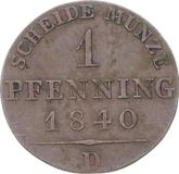 Reverse 1 Pfennig 1840 D