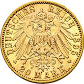 Reverse 20 Mark 1895 E Saxony