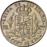 Reverse 25 Céntimos de real 1863 Ba