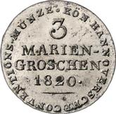 Reverse 3 Mariengroschen 1820 L.B.