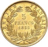 Reverse 5 Francs 1855 A