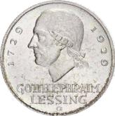 Reverse 3 Reichsmark 1929 G Lessing