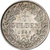 Reverse 1/2 Gulden 1845 D