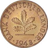 Reverse 1 Pfennig 1948 F Bank deutscher Länder