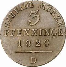 3 Pfennig 1829 D  