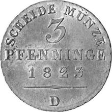 3 Pfennig 1823 D  
