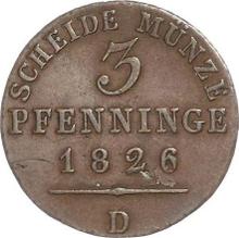 3 Pfennig 1826 D  