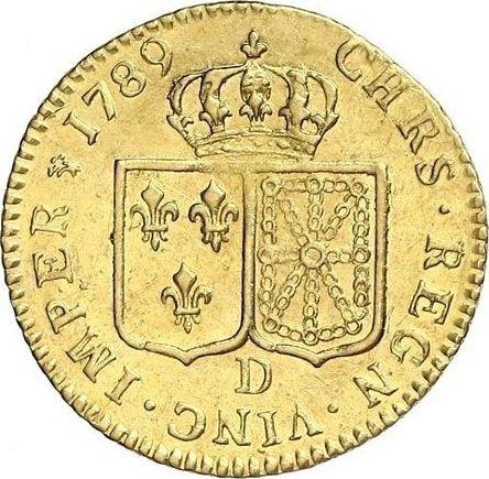 Реверс монеты - Луидор 1789 D "Тип 1785-1792" Лион - Франция, Людовик XVI