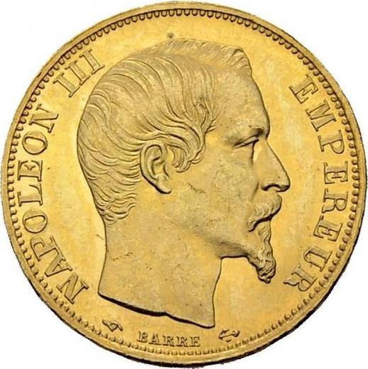 Аверс монеты - 20 франков 1860 A "Тип 1853-1860" Париж - Франция, Наполеон III