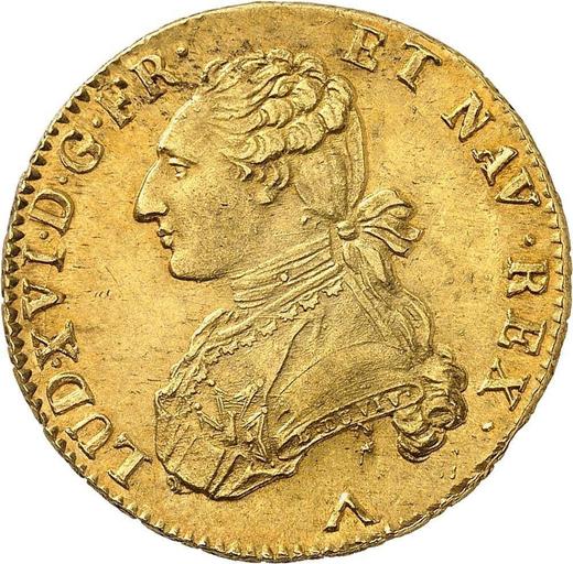 Аверс монеты - Двойной луидор 1784 W "Тип 1775-1789" Лилль - Франция, Людовик XVI