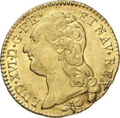 Аверс монеты - Луидор 1787 D "Тип 1785-1792" Лион - Франция, Людовик XVI