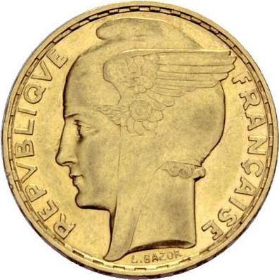 Аверс монеты - 100 франков 1929 Париж - Франция, Третья республика