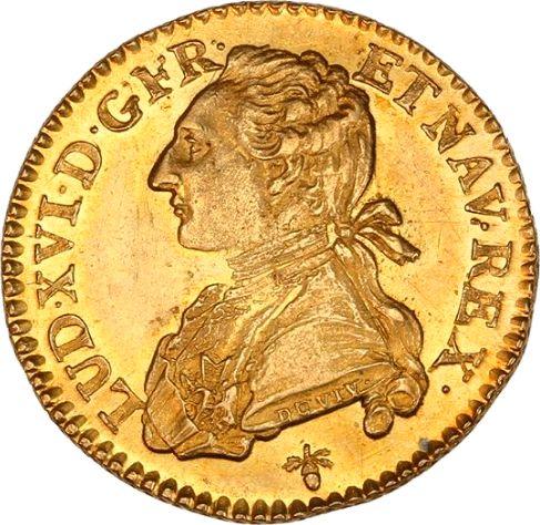 Аверс монеты - Луидор 1775 H "Тип 1774-1785" Ля-Рошель - Франция, Людовик XVI