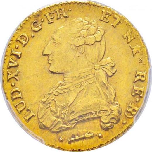 Аверс монеты - Двойной луидор 1778 "Тип 1775-1789" По - Франция, Людовик XVI