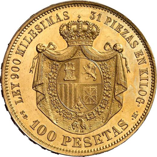Reverse 100 Pesetas 1870 SDM - Spain