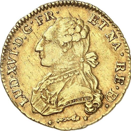 Аверс монеты - Двойной луидор 1777 "Тип 1775-1789" По - Франция, Людовик XVI