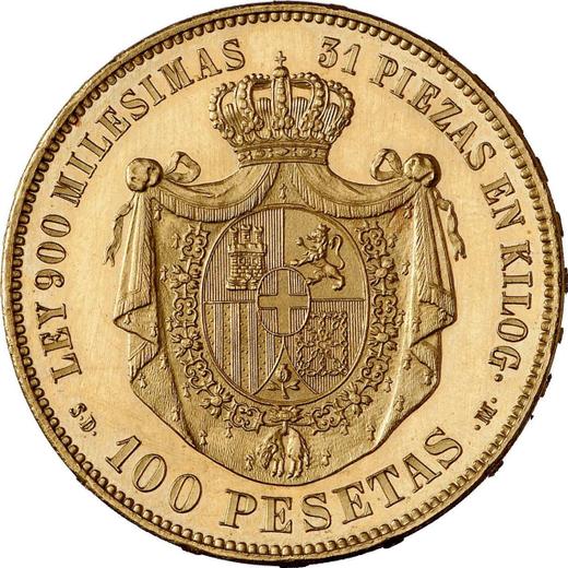 Reverse 100 Pesetas 1871 SDM - Spain
