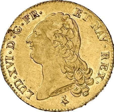 Аверс монеты - Двойной луидор 1790 A "Тип 1785-1792" Париж - Франция, Людовик XVI