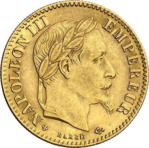 Аверс монеты - 10 франков 1868 BB "Тип 1861-1868" Страсбург - Франция, Наполеон III