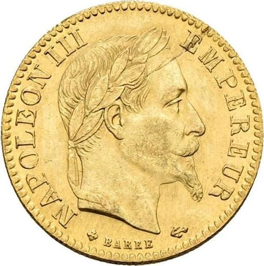 Аверс монеты - 10 франков 1866 BB "Тип 1861-1868" Страсбург - Франция, Наполеон III