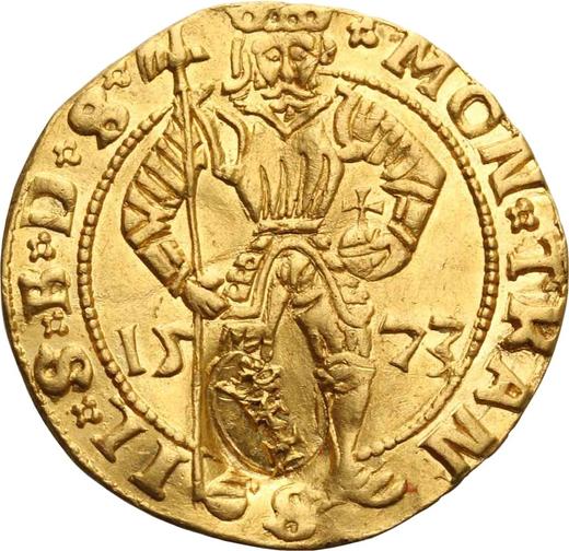 Аверс монеты - Дукат 1577 "Осада Гданьска" Надчекан - Польша