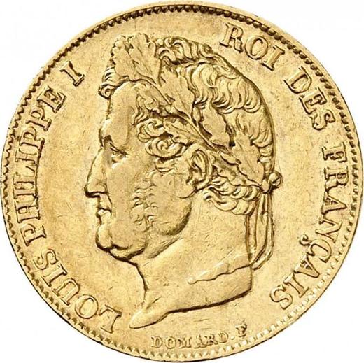 Аверс монеты - 20 франков 1835 W "Тип 1832-1848" Лилль - Франция, Луи-Филипп I