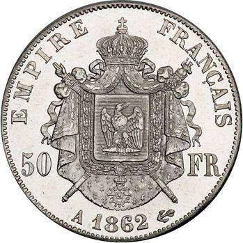Реверс монеты - 50 франков 1862 A "Тип 1862-1868" Париж Платина - Франция, Наполеон III