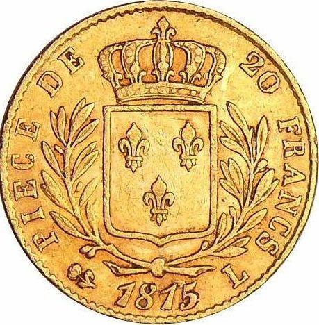 Реверс монеты - 20 франков 1815 L "Тип 1814-1815" Байонна - Франция, Людовик XVIII