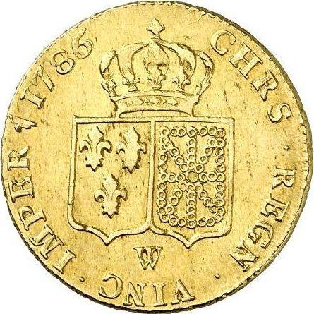 Реверс монеты - Двойной луидор 1786 W "Тип 1785-1792" Лилль - Франция, Людовик XVI