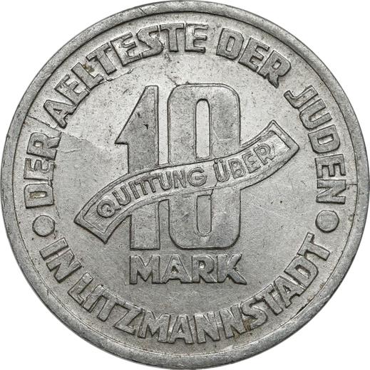Reverse 10 Mark 1943 "Litzmannstadt Ghetto" Aluminum - Poland