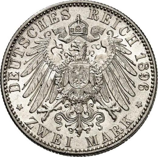 Reverse 2 Mark 1896 E "Saxony" - Germany