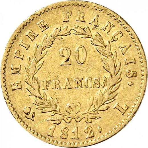 Реверс монеты - 20 франков 1812 L "Тип 1809-1815" Байонна - Франция, Наполеон I