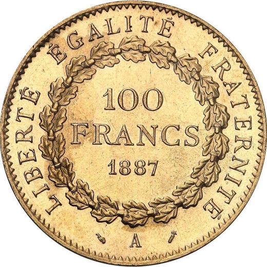 Реверс монеты - 100 франков 1887 A Париж - Франция, Третья республика